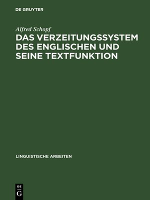 cover image of Das Verzeitungssystem des Englischen und seine Textfunktion